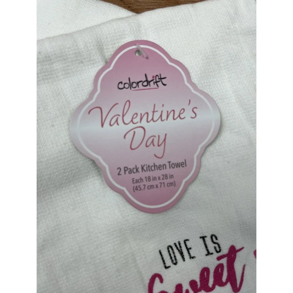 Valentine's Day PUG Dog Set of 2 Kitchen‎ Dish Towels 18